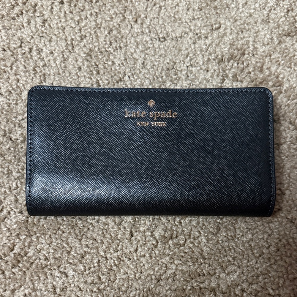 Kate Spade Black Wallet with Gold Accents